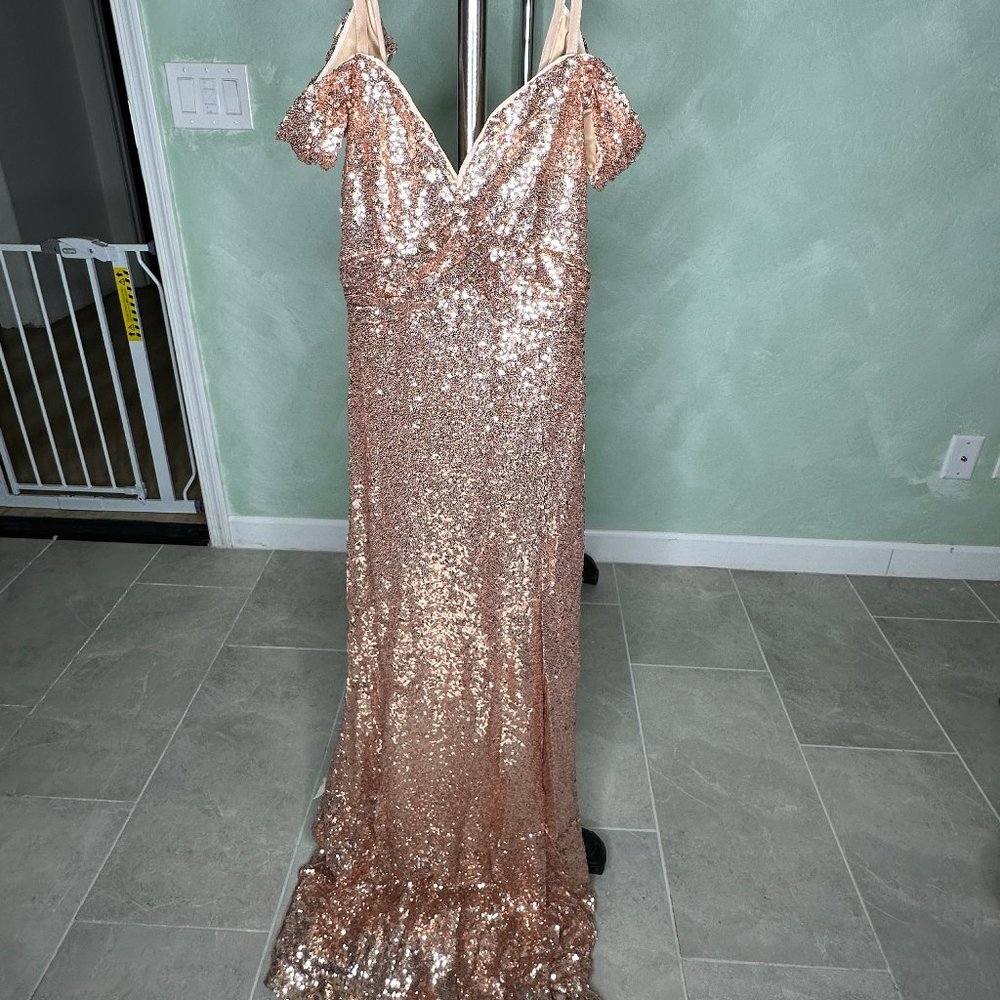 Rose Gold Sequin Gown